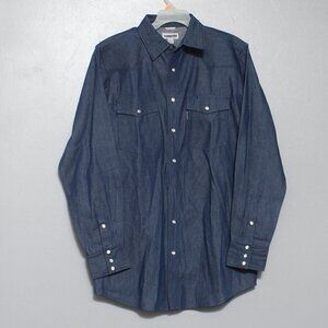 Carhartt chambray denim Pearl snap button up long sleeve shirt